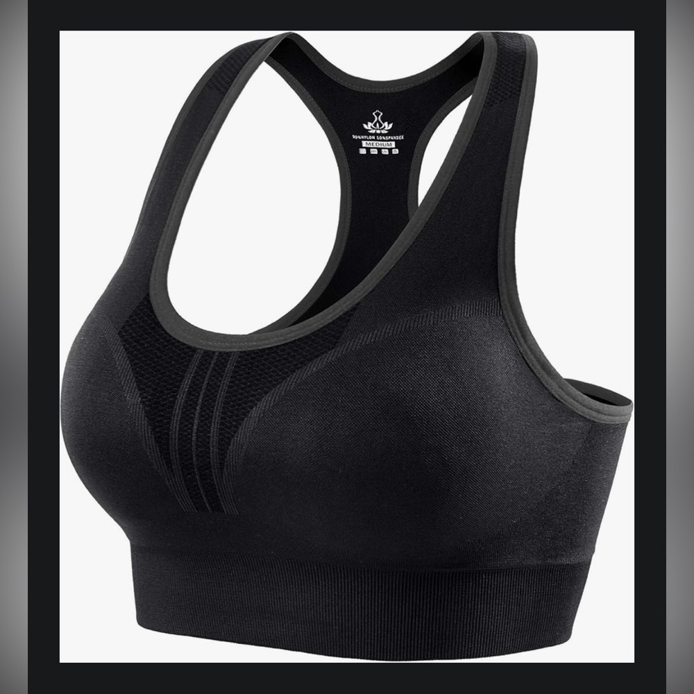 Heathyoga High Impact Sports Bra Padded Workout Racerback Yoga Bra Seamless - Picture 3 of 11